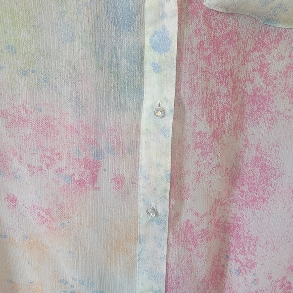 Multicolor sheer button up - Picture 7 of 7